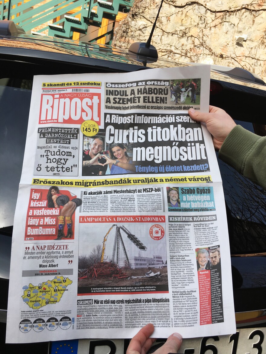 Anti-migrant news is on many front pages of pro-government newspapers in Hungary.