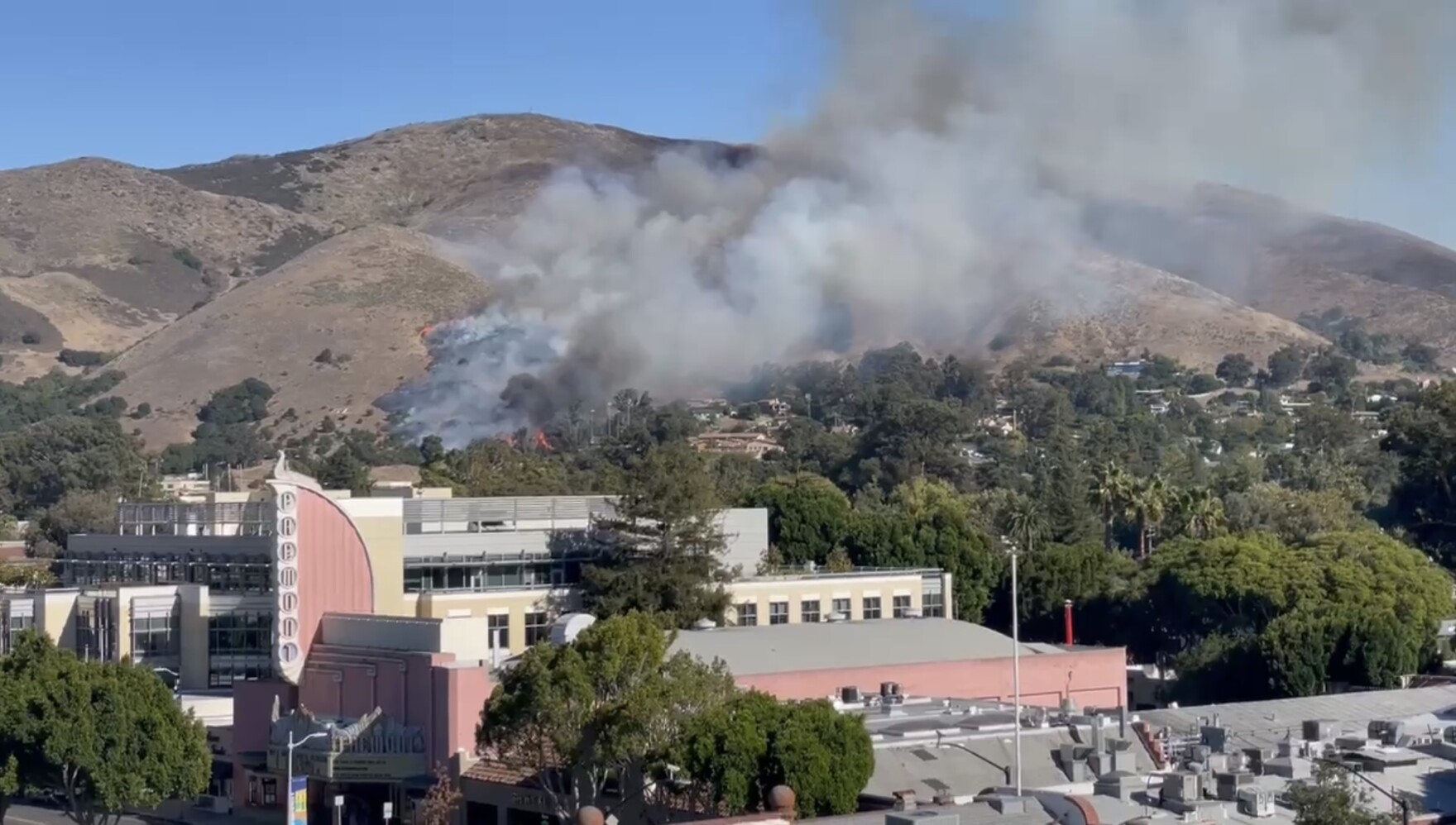 Vegetation fire causes evacuation orders around SLO High School