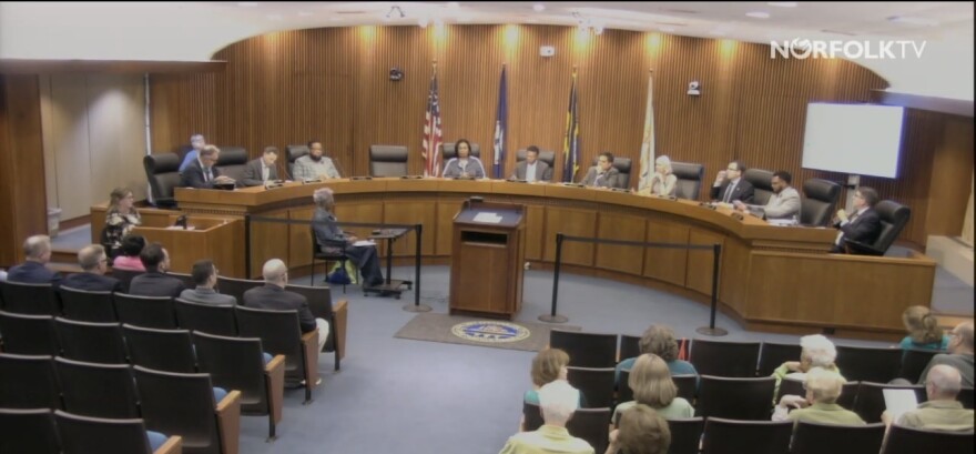 Norfolk City Council members during a public hearing session on May 19, 2026