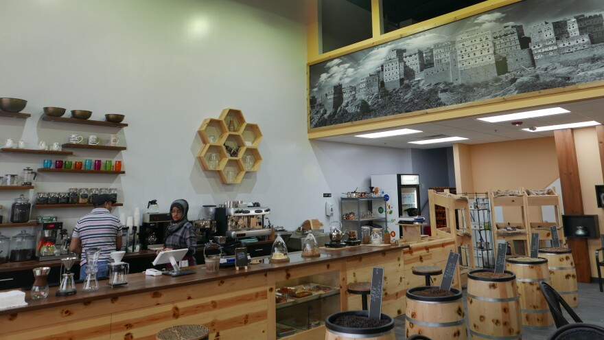 A view inside <a href="https://www.facebook.com/QahwahHouse/">Qahwah House</a>, a Yemeni coffee house in Dearborn, Mich. The city has a high concentration of Arabs and Arab-Americans (<em>qahwah</em> means coffee in Arabic).
