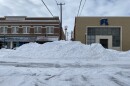 Snow piles in Rawlins. 