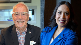 Indiana House District 32 candidates from left to right: Republican Paul Nix and incumbent Democrat Victoria Wilburn.