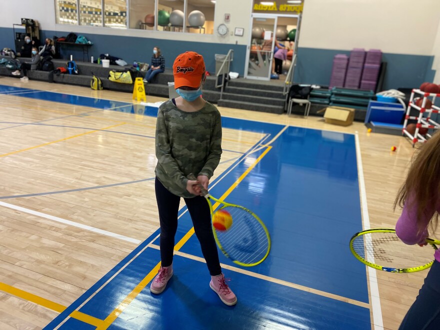 Maddie Lance jumped for joy when she was able to hit the ball as part of the Clovernook and Children's Hospital adaptive sports program.