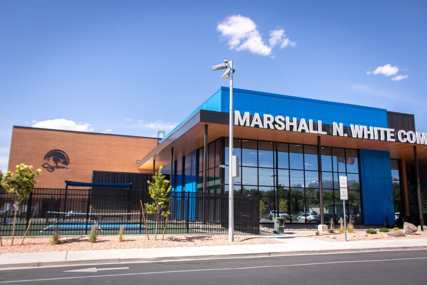 The new Marshall N. White Community Center sits in the same spot on 28th Street in Ogden as the old building, May 20, 2026.