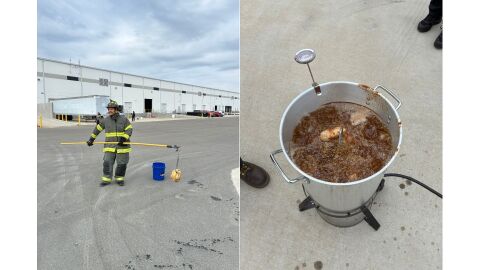 New Hanover County Fire Rescue held a demonstration on the dangers of improperly fry a turkey. The bird didn't explode — but it did end up delicious.