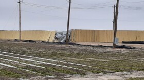 The Crypto Mine in Dewitt in January. The barriers around the mine sustained mild storm damage.