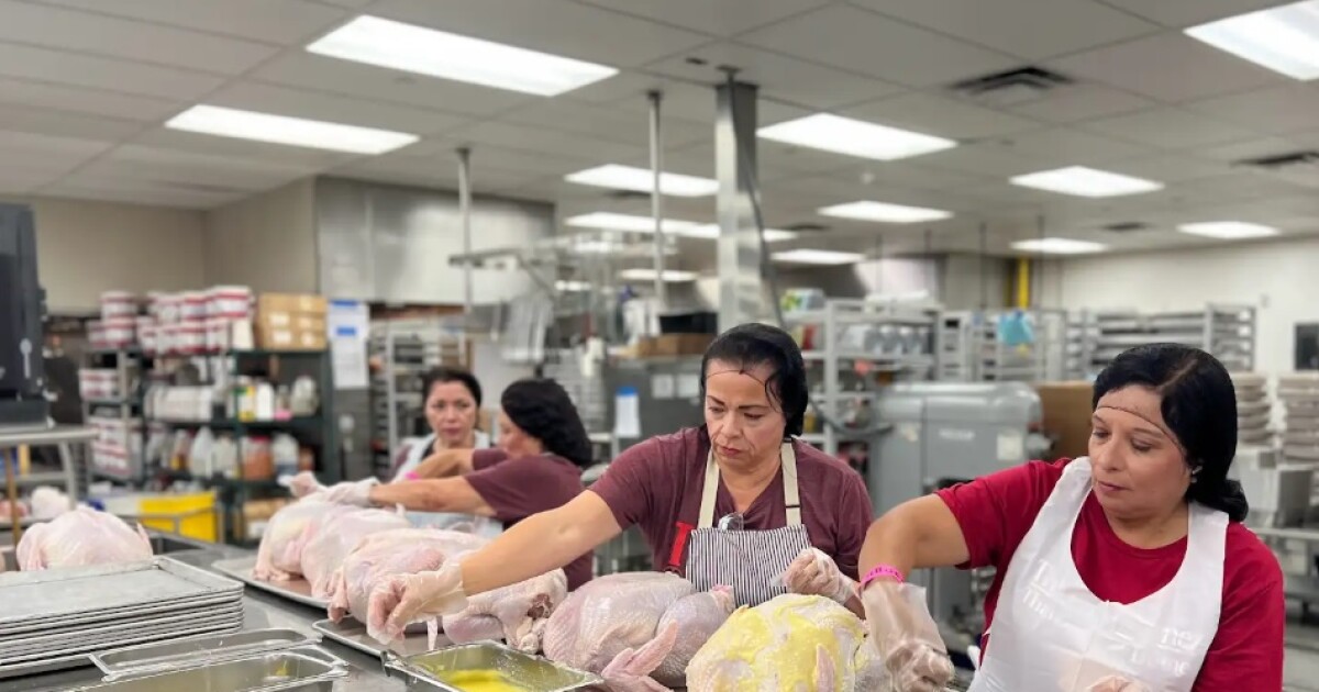 Food prep begins for Jimenez Thanksgiving Dinner in downtown San Antonio