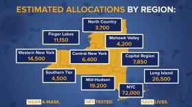 Governor Andrew Cuomo's office has made estimates on how many initial COVID-19 vaccines will be distributed across New York.