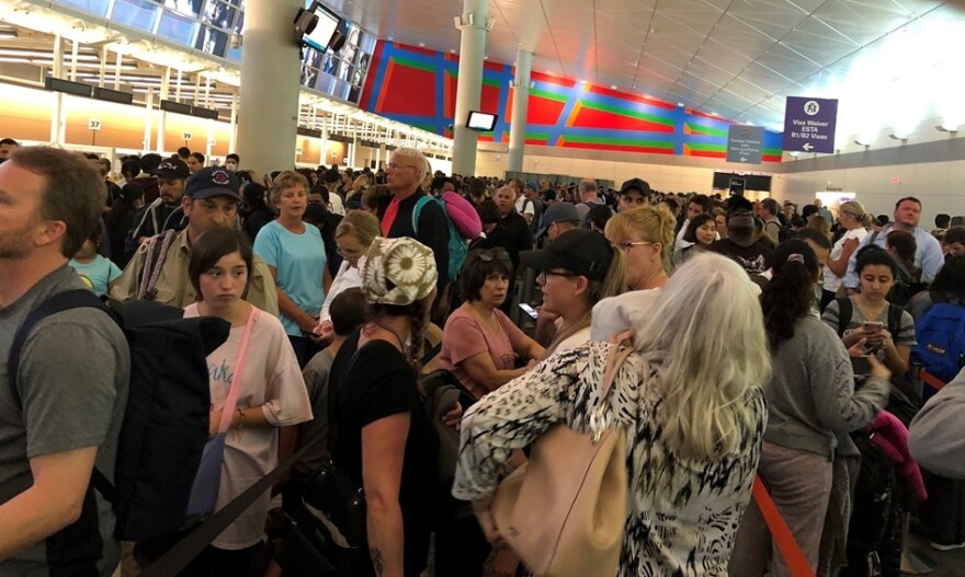 Long lines at Customs at DFW International on Saturday March 14. 