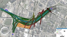 A map of proposed additional local roads in the city's newest suggestions for the Brent Spence Bridge Corridor Project.