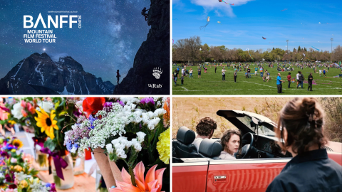 From left to right: BANFF Mountain Film Festival, Chico Kite Day, Thursday Night Market & Miroirs No. 3