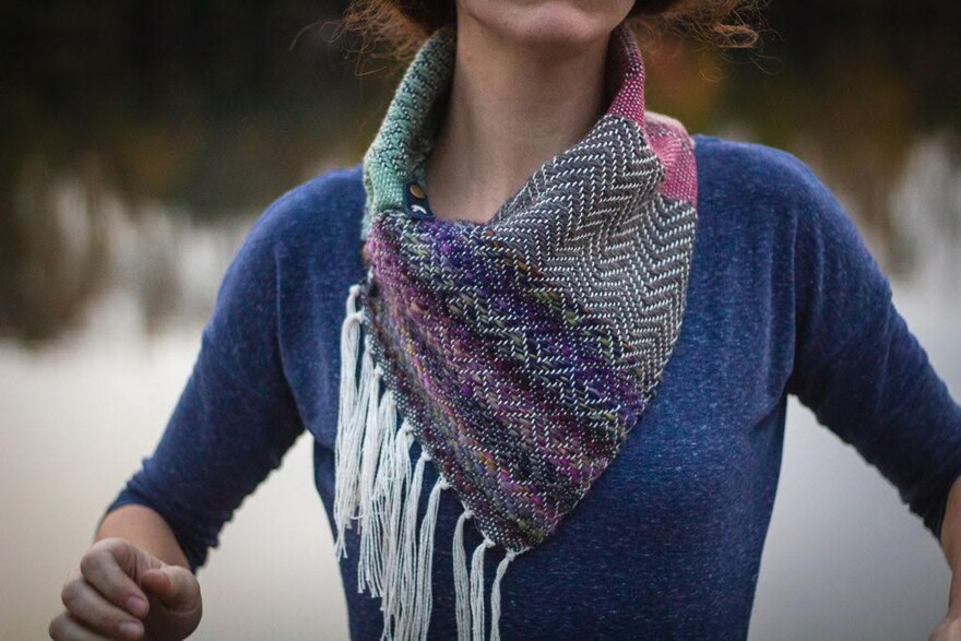 An example of the cowls made by Megan Williams.