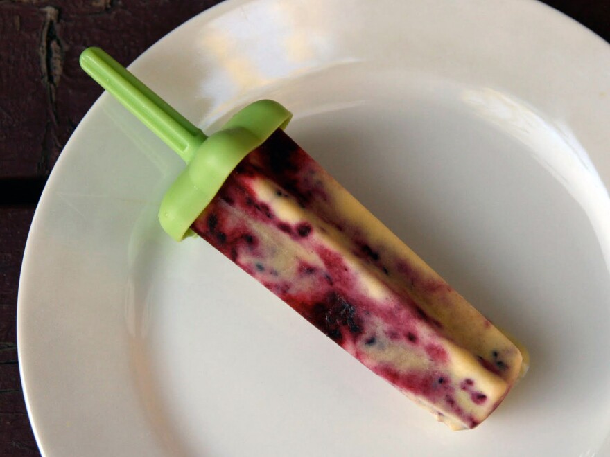 Sweet Corn And Blackberry Ice Pops