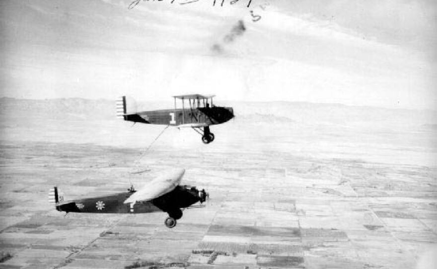 The Question Mark receives fuel during one of nine refueling missions.