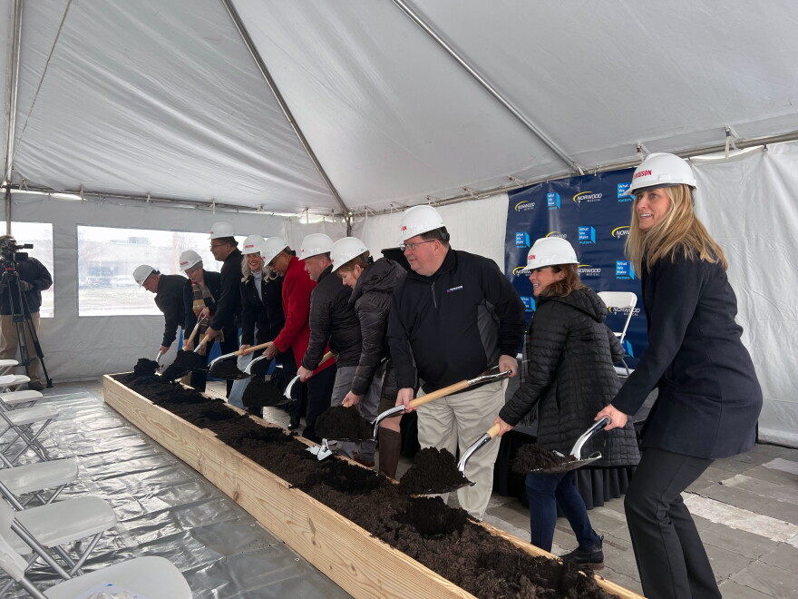 Norwood executive officials breaking ground at the new site with Dayton City Mayor Jeffrey Mims and City Manager Shelley Dickstein.