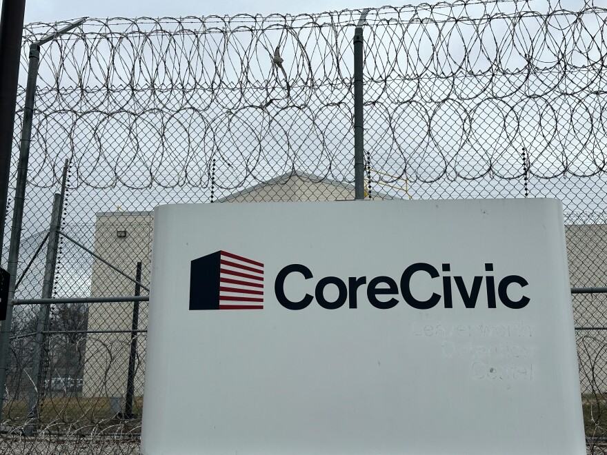 A judge has halted CoreCivic, on Wednesday, June 4, 2025, from housing immigrants facing possible deportation in a shuttered facility that the private prison operator now calls the Midwest Regional Reception Center, in Leavenworth, Kan., pictured Monday, March 3, 2025, unless it can get a permit from frustrated city officials. 