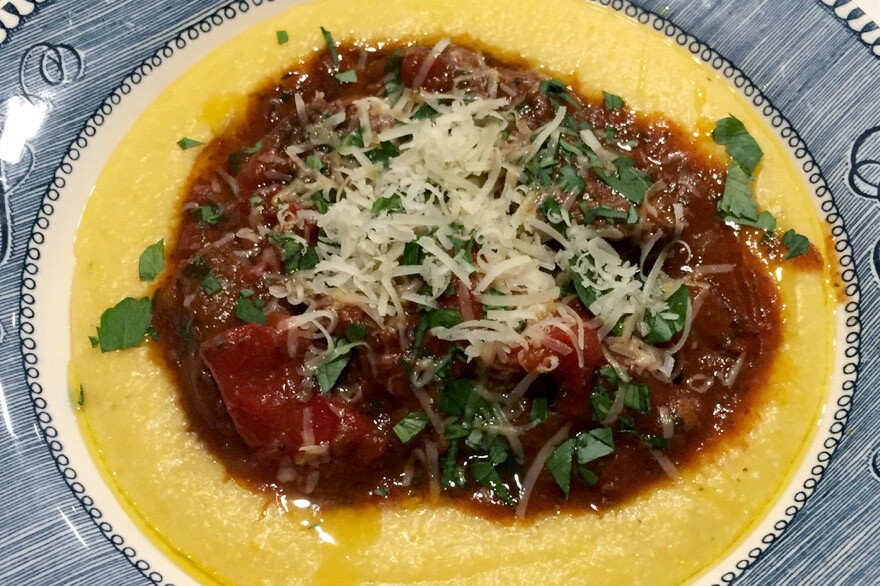 This Italian pot roast and its savory sauce is great served over polenta.