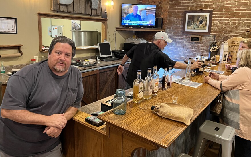 Chris Earnshaw, at Bone Hill Distillery in Buckner, says they don't see many politicians campaign in the lower northwest corner of Missouri's Congressional 6th District.