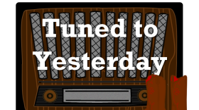 Illustration of a vintage radio with the text 'Tuned to Yesterday' and a pair of cowboy boots representing the Western genre.