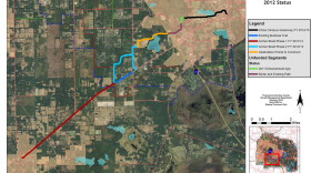 A map of the proposed path of the Archer Braid Trail from the Alachua County commission.