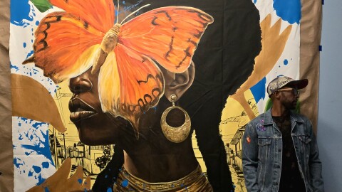 A behind the scenes look at "She Carries the Memory," a mural piece by Miami artist Nate Dee for Kindred Spirits, a Soul Basel public-art activation in Overtown| December 2025