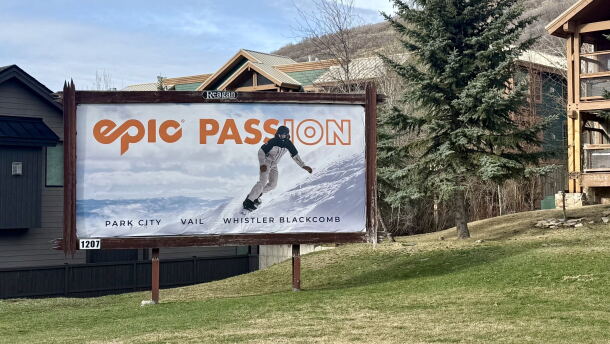 Park City's billboard on Park Avenue is pictured March 23, 2026.