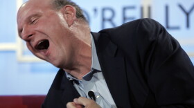 Microsoft CEO Steve Ballmer laughs as he talks at the Web 2.0 Summit in San Francisco, Thursday in 2007. Back then, Ballmer compared Microsoft's search technology to a precocious toddler - one who would eventually grow up to rival nemesis Google.
