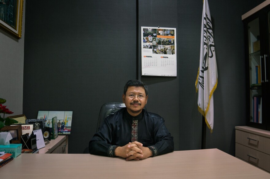 Mohammed Ismail Yusanto is a spokesman for Hizbut Tahrir Indonesia, a banned Islamic group that wants to create a global caliphate. The group encouraged protests against the church on social media.