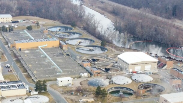 aerial shot of Kalamazoo Water Reclamation Plant