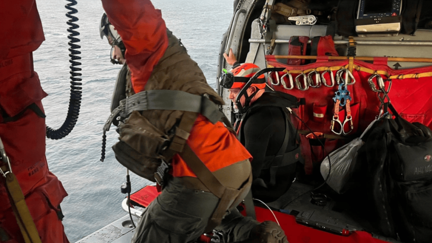A Navy helicopter crew rescued a pilot after his plane lost power, and crashed during a training mission off the Central Coast