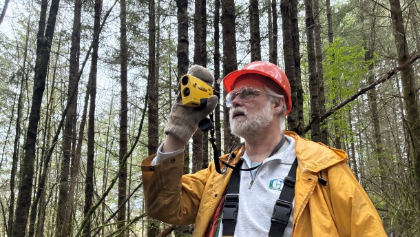 Ed Orcutt (R-Kalama) is working his day job as a forester surveying Douglas fir trees in Centralia when Washington's Legislature isn't meeting.
