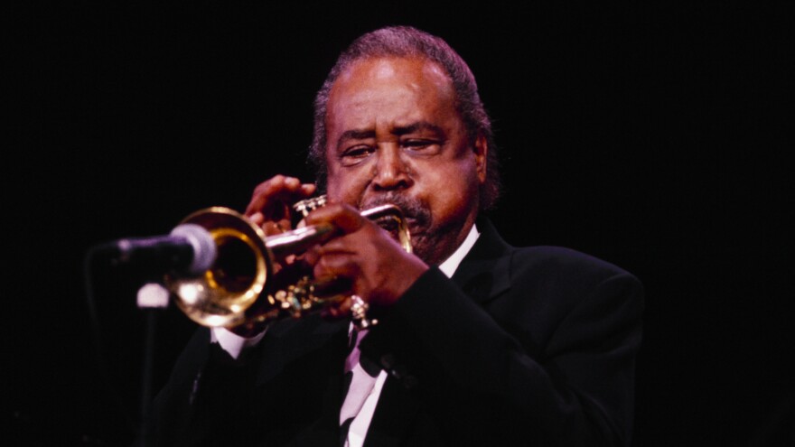 American jazz trumpeter Harry 'Sweets' Edison performs in 1991.