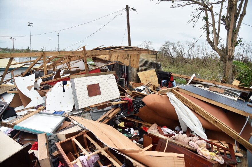 A general view shows a destroyed house in Catano town, Puerto Rico, on Sept. 21, 2017, after Hurricane Maria slammed into the region leaving a deadly trail of destruction. (Hector Retamal/AFP/Getty Images)