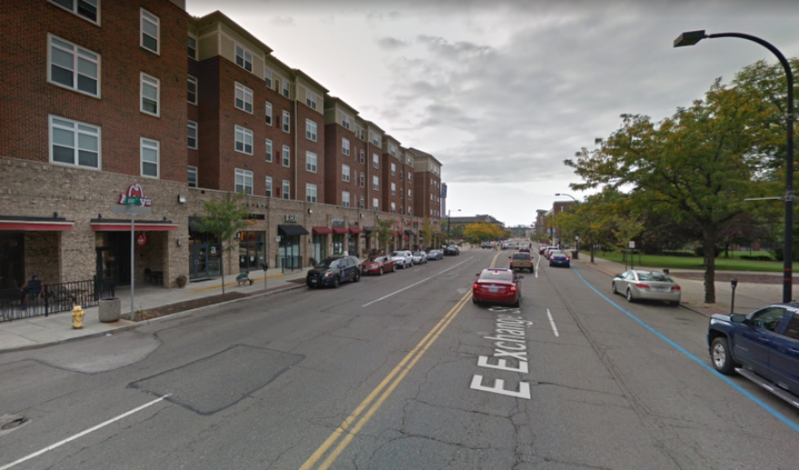 East Exchange Street before bike lane installation