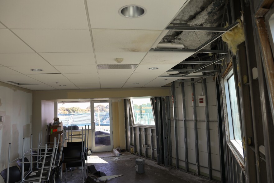 Suites 13 and 14 at the Rochester Sports Community Complex stadium are closed due to water and related damage, while other suites have recently been repaired.