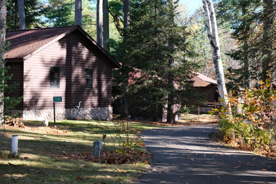 Cabins at the Biindigen Spiritual Center.