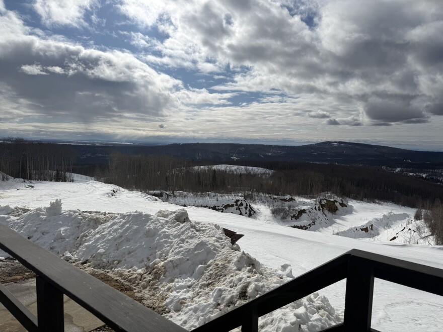 Melting snow blankets the Ryan Lode property near Ester Dome April 9, 2026.
