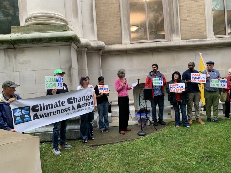 Standing outside the Onondaga County Industrial Development Agency office, 14 groups urged officials to extend the public comment period from 45 to 120 days. They say the 20,000-page report is too complex for the public to fully understand in such a short time.