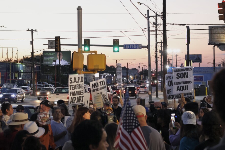 Protesters Basse and San Pedro, San Antonio, TX Nov. 17, 2025