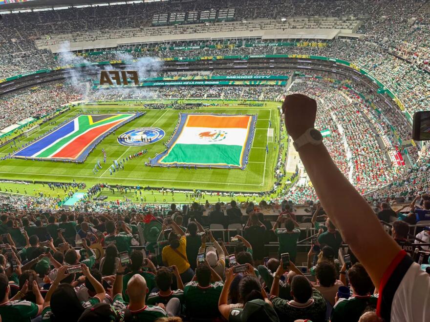 People packed Estadio Azteca in Mexico City where fans both sides of the both sides of the border cheered for the Mexico's team.