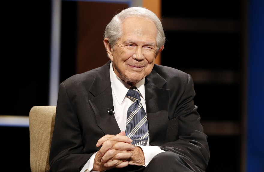 Pat Robertson speaks during a forum at Regent University in Virginia Beach, Va., in 2015. Robertson was a religious broadcaster who turned a tiny Virginia station into the global Christian Broadcasting Network, tried a run for president and helped make religion central to Republican Party politics in America through his Christian Coalition.