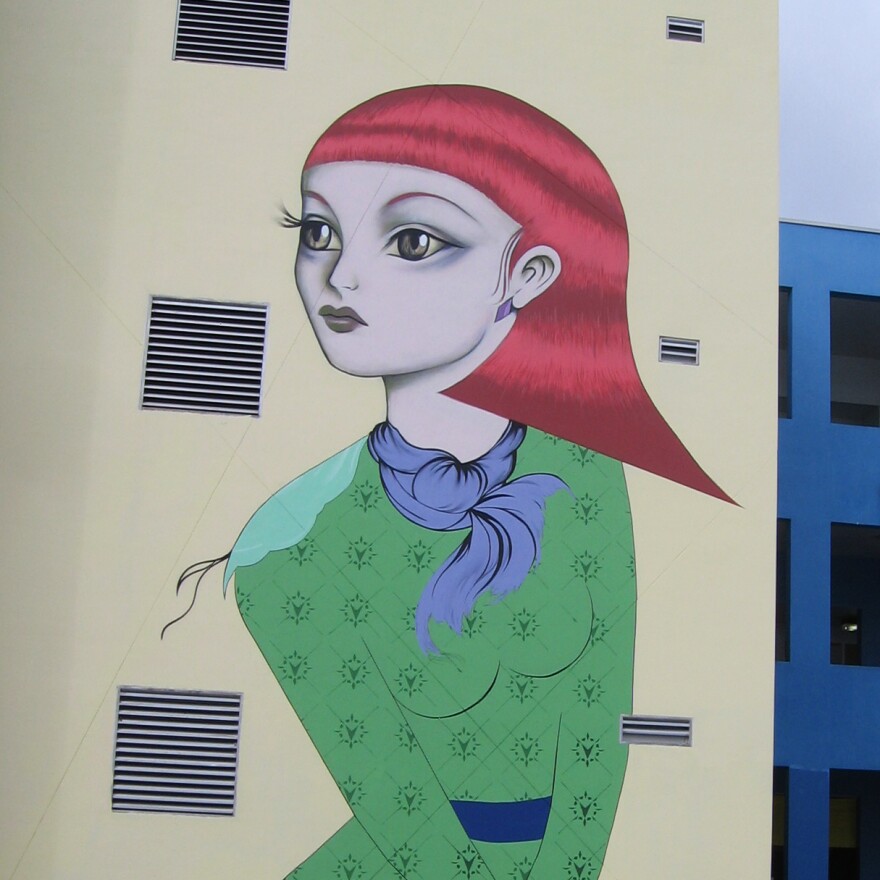 Santiago Rubino is one of the local Miami artists whose work now adorns a wall at the middle school.