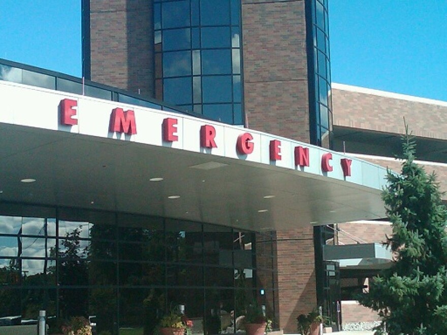 A hospital emergency room entrance.