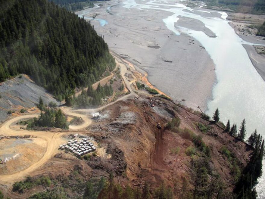 The Tulsequah mine sits above the Tulsequah River which flows into the Taku River.