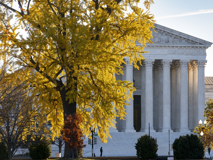 The U.S. Supreme Court, seen here in Washington, hears arguments Wednesday in a case from Maine that involves religious schools and tuition for students who go there.