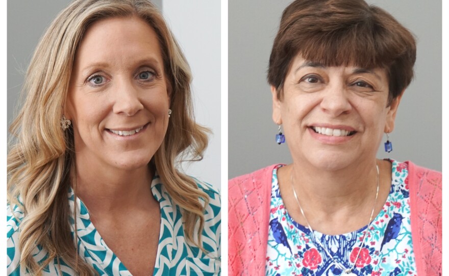 Representing the Archdiocese of St. Louis during Thursday’s show were (from left) Sandra Price, executive director for the Office of Child and Youth Protection, and Carol Brescia, victim assistance coordinator.