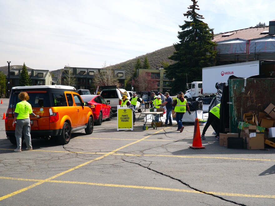 Park City Sunrise Rotary volunteers collect paints, cleaners and poisons for Hazardous Waste Day collection on April 26, 2025.