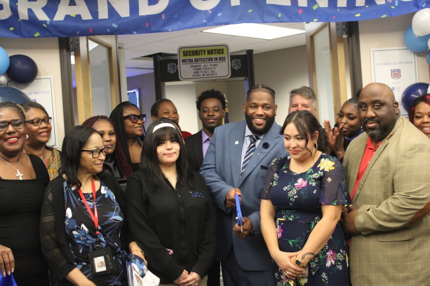 Members of the IndyPendence Jobs Corps cut the ribbon on a new, larger location