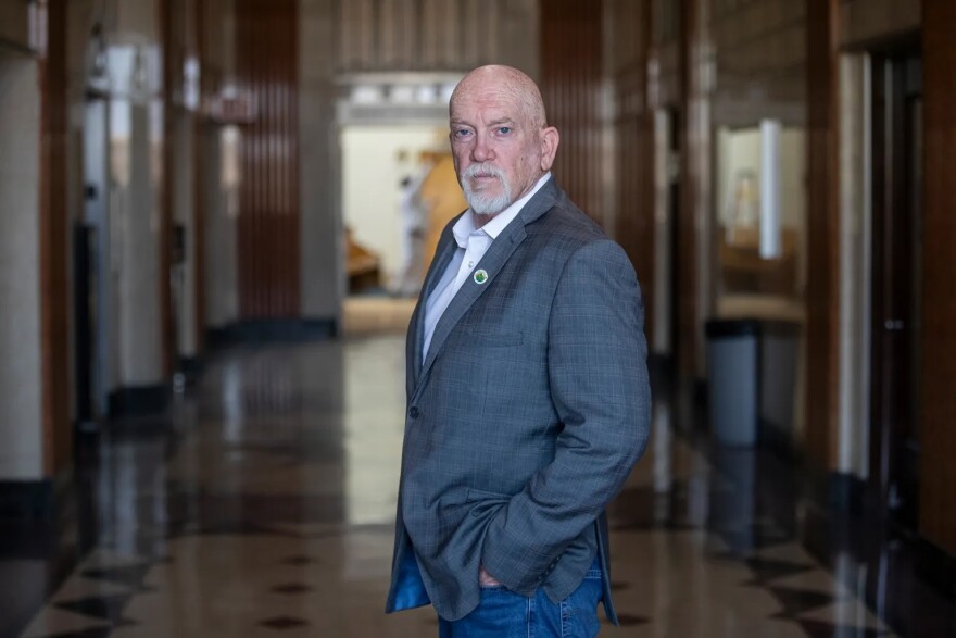 Fresno County Supervisor Steve Brandau stands outside his office in the Fresno County Hall of Records on Aug. 1, 2024.