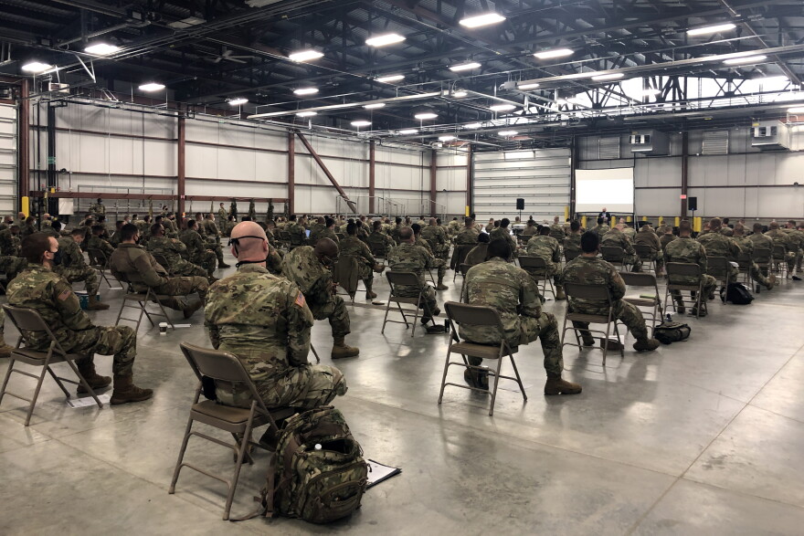 200 members of the Indiana National Guard were briefed at Camp Atterbury last week.